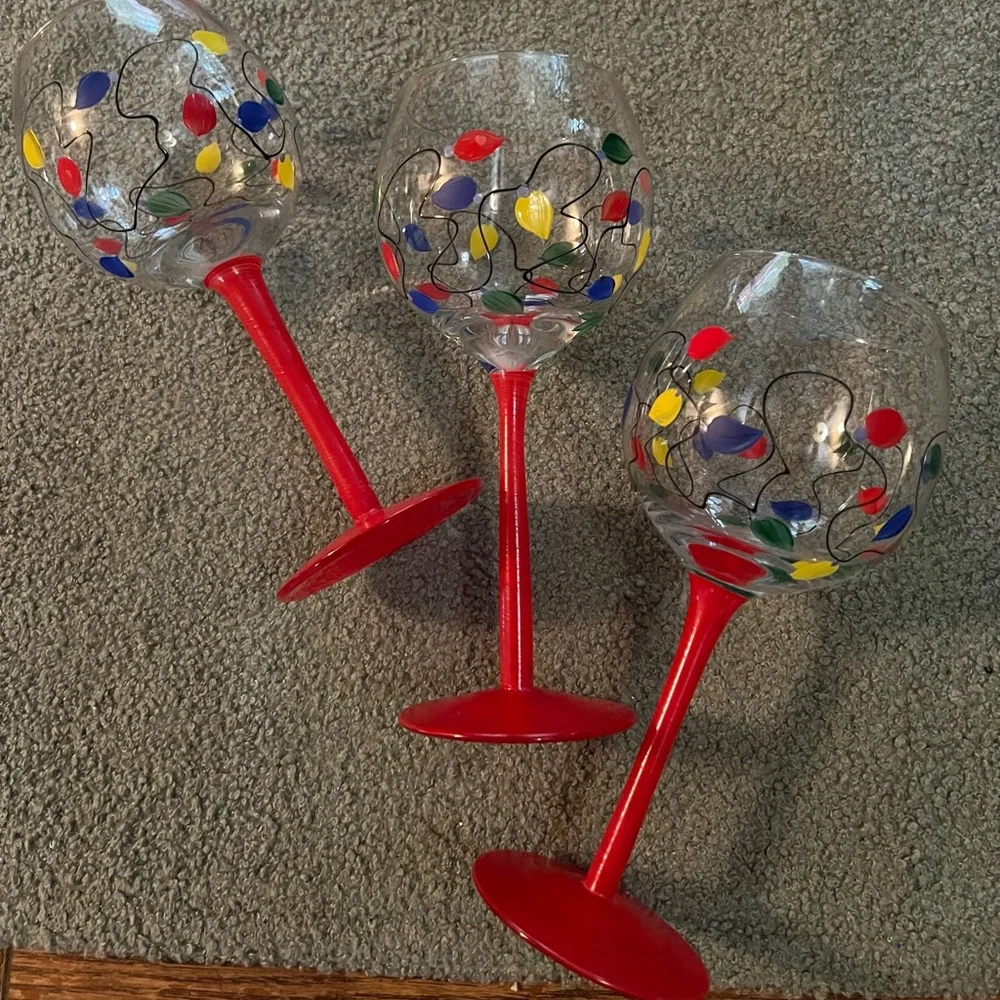 🎄 Vintage Hand Blown & Painted Balloon Shaped Elegant Lighted Pattern ❤️ - Picture 2 of 6